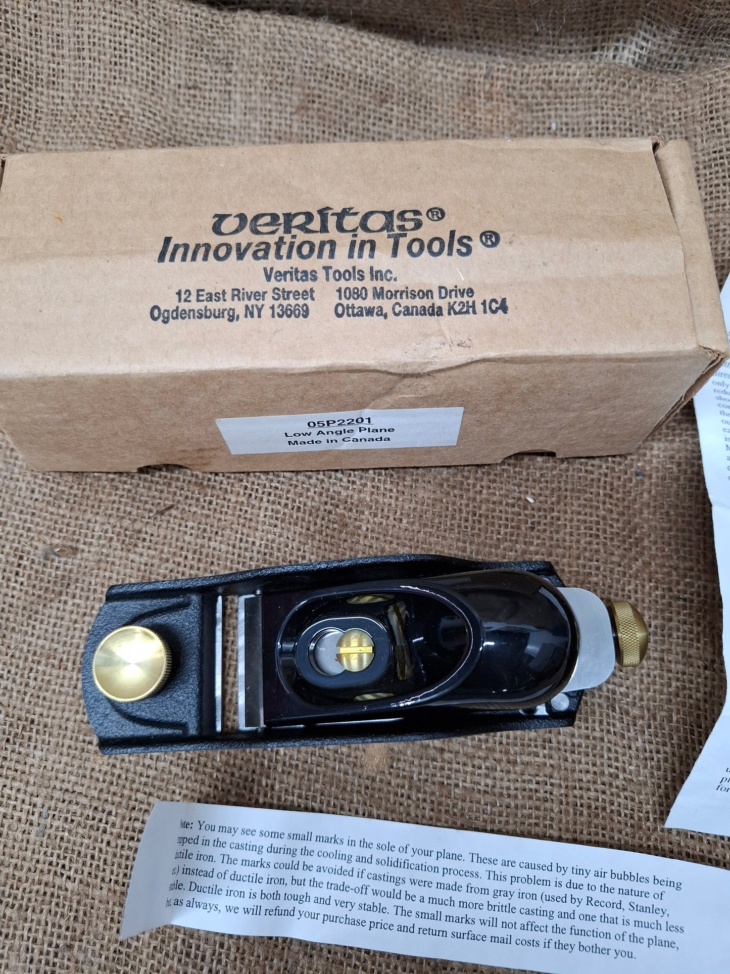 Veritas Low Angle Block Plane 05P2201