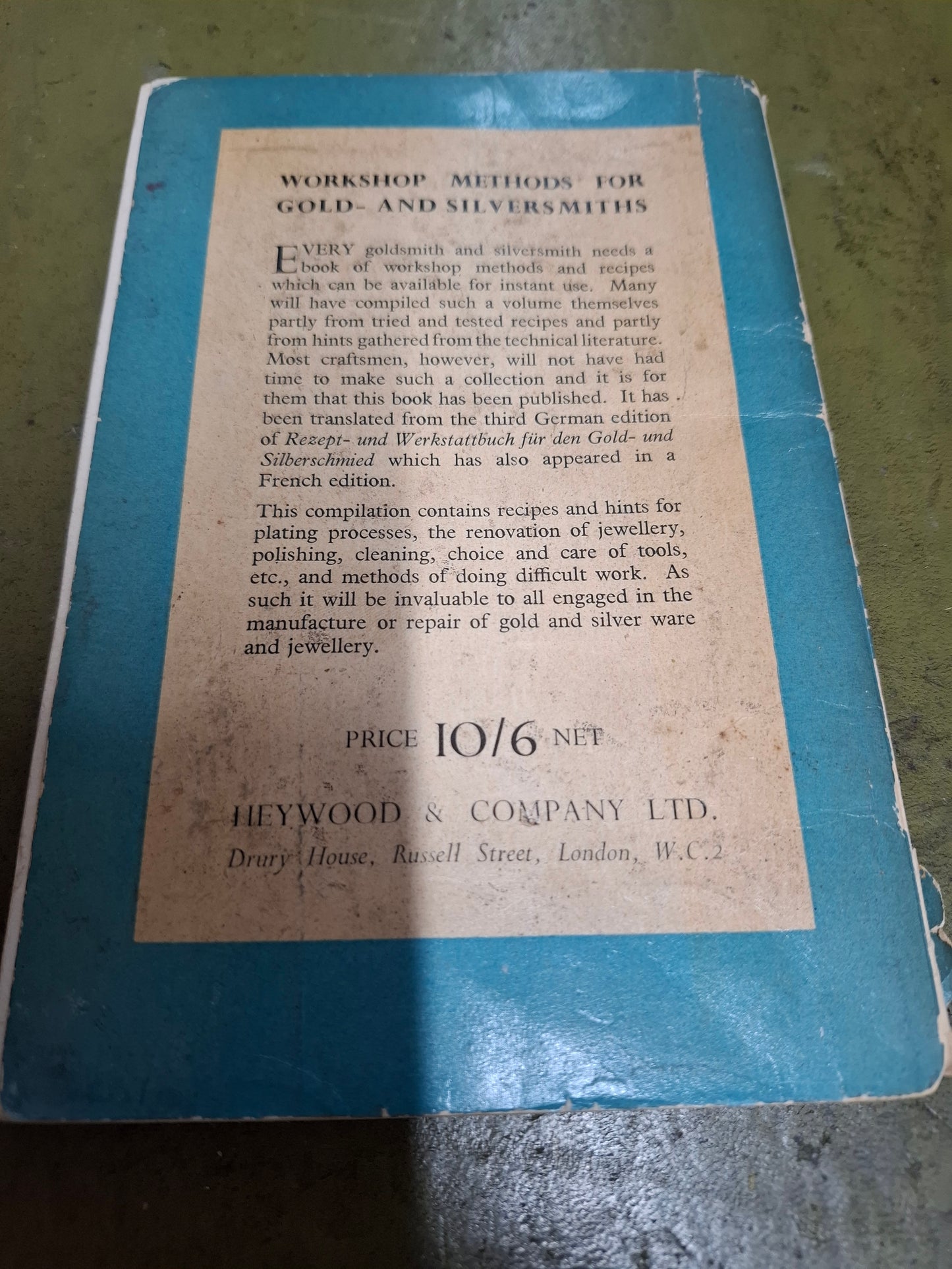 Workshop Methods of Gold and Silversmiths Christian Schwahn 1960