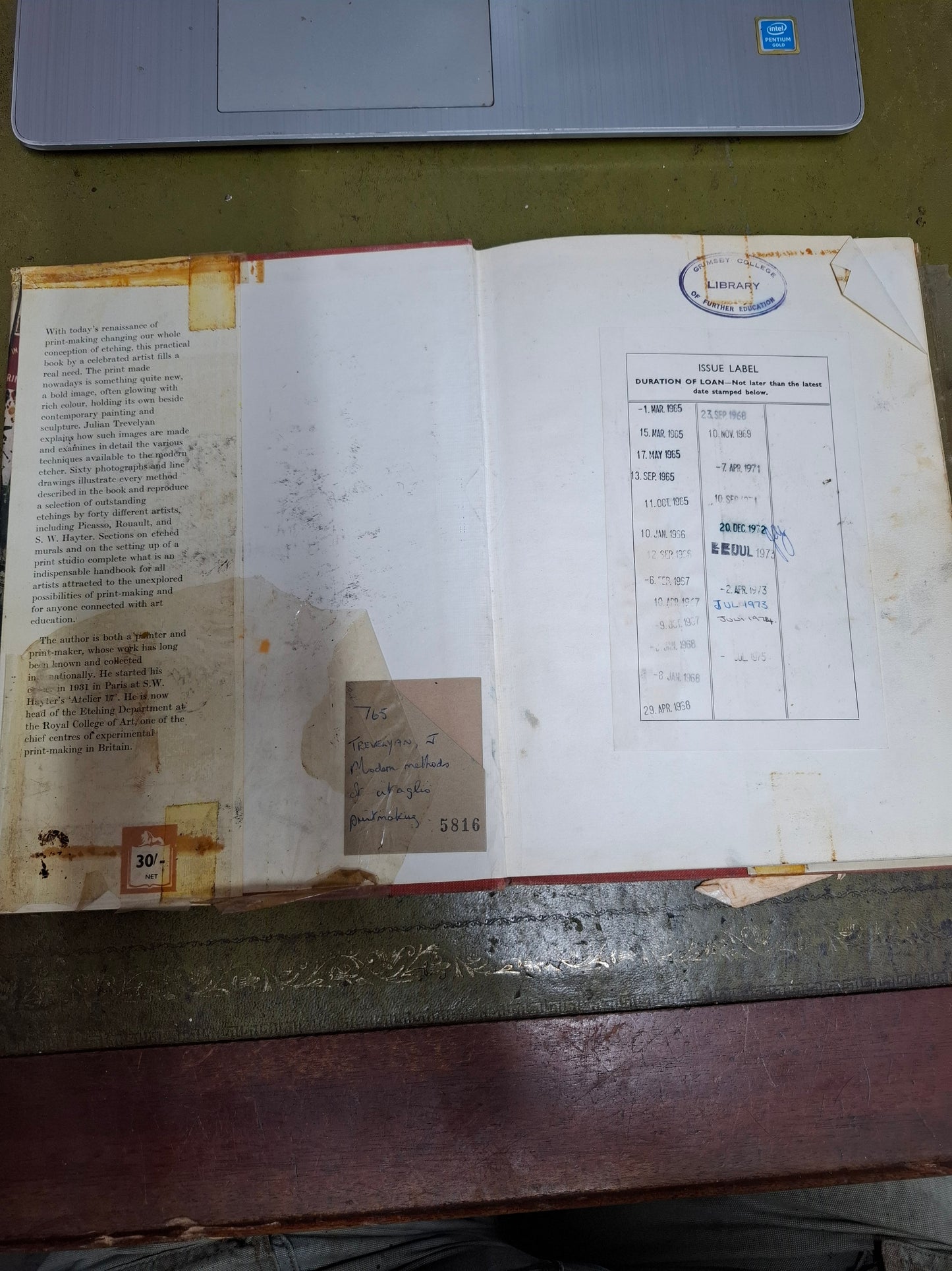 Etching A Studio Handbook by Julian Trevelyan 1965