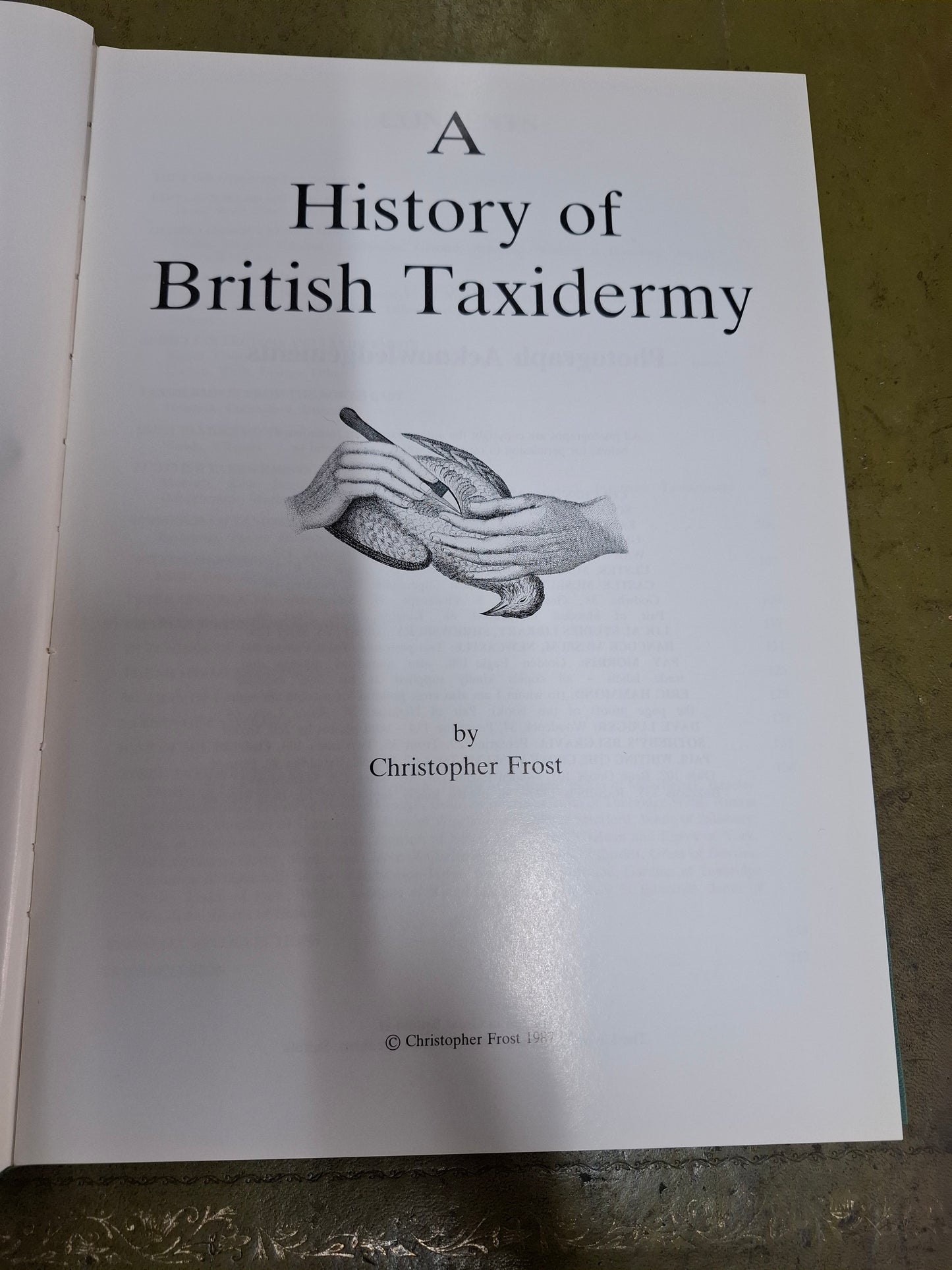 A History of Taxidermy Christopher Frost 1987