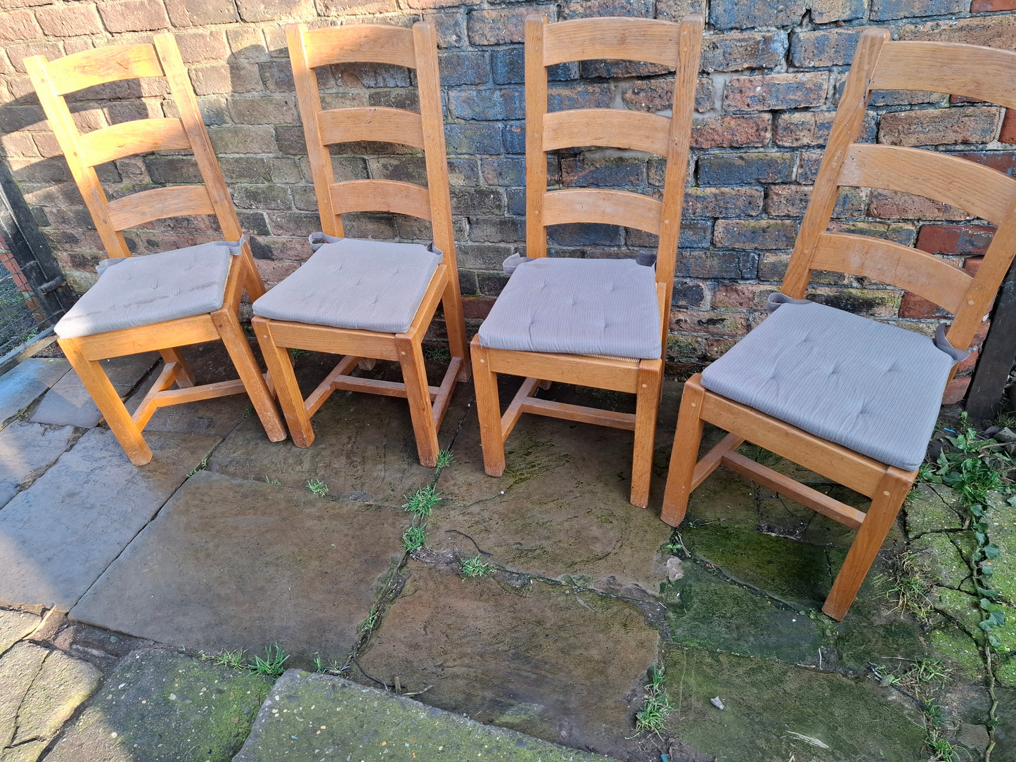 Set of 4 Solid Oak Dining Chairs