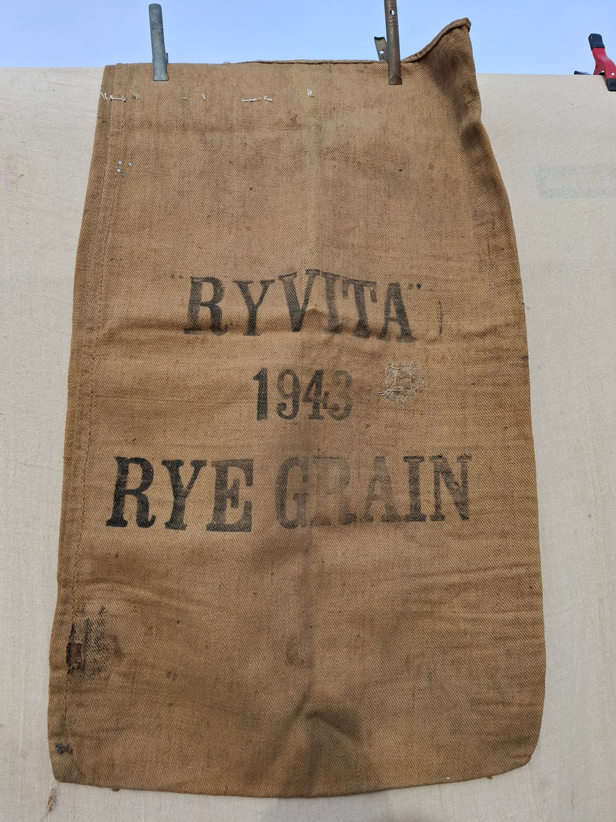 Vintage Hessian Grain Sack Ryvita 1943