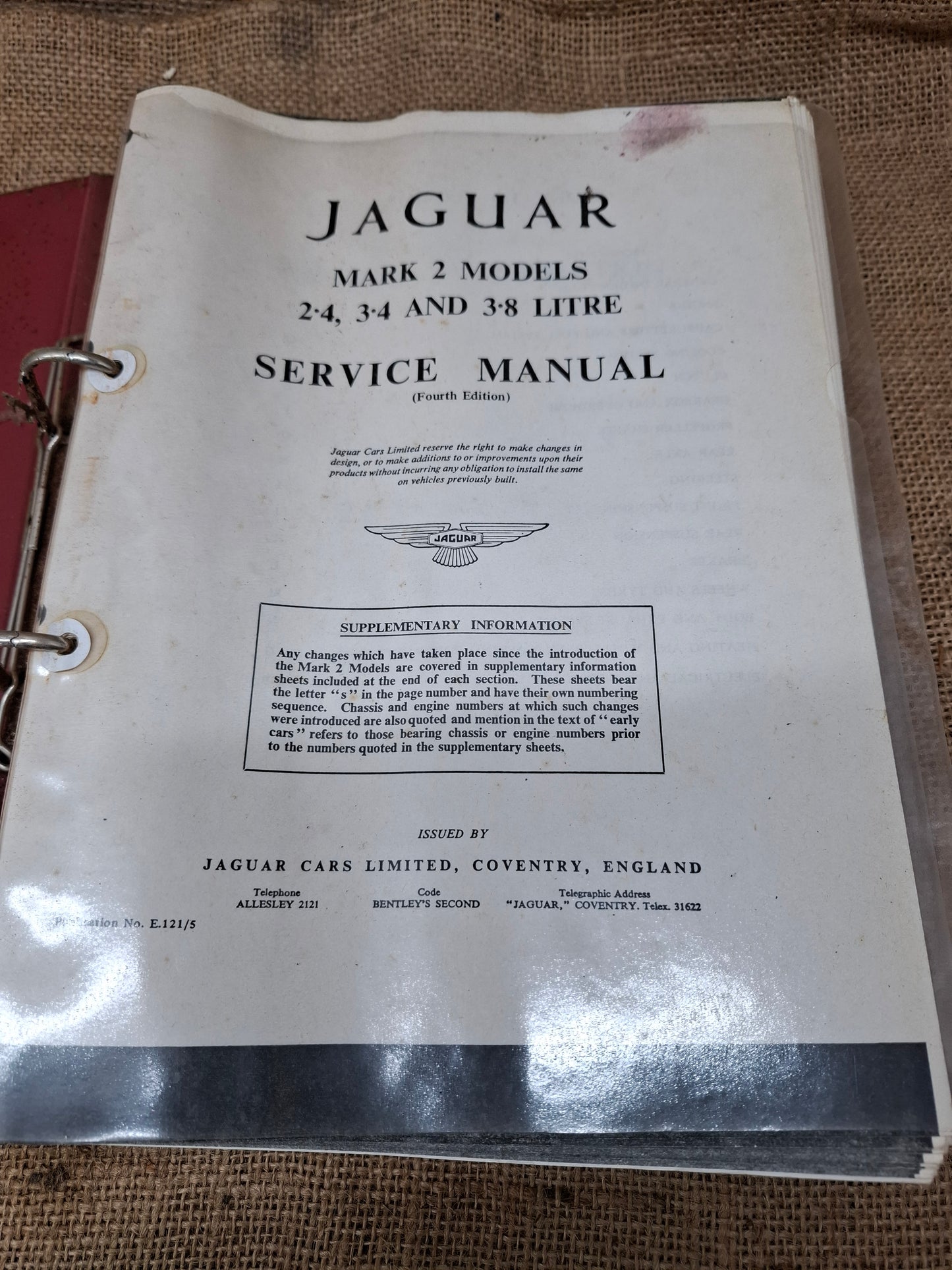 Service Manual Jaguar Mark 2 Models