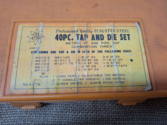 Tap and Die Set Metric and National Fine