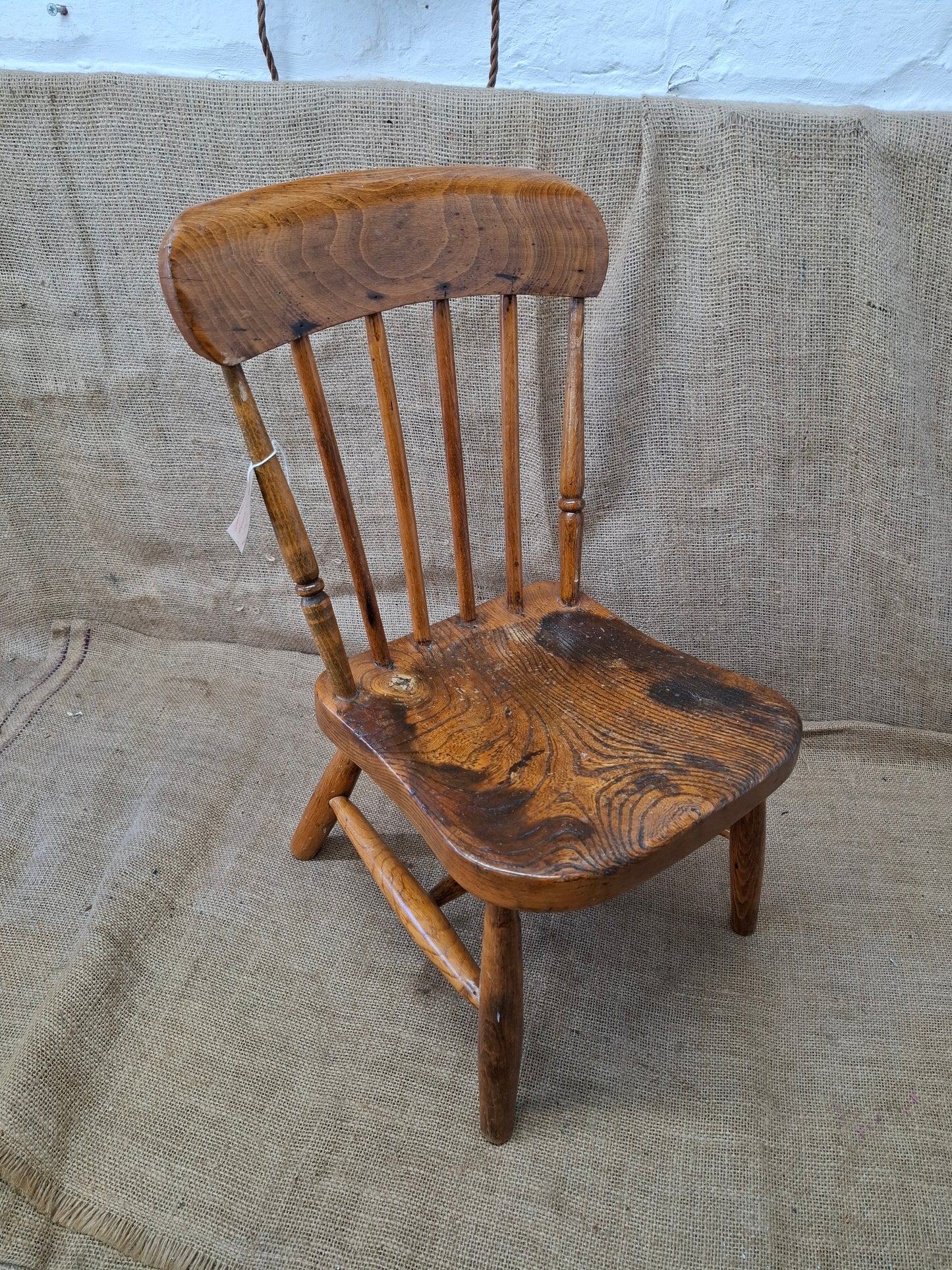 Antique Child's Elm Chair