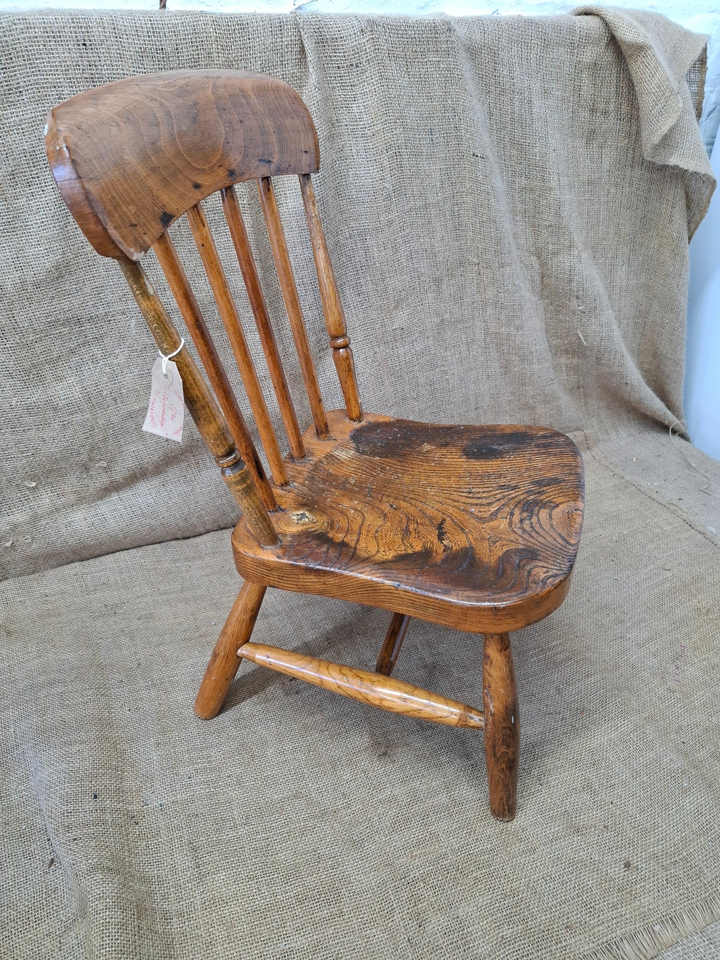 Antique Child's Elm Chair