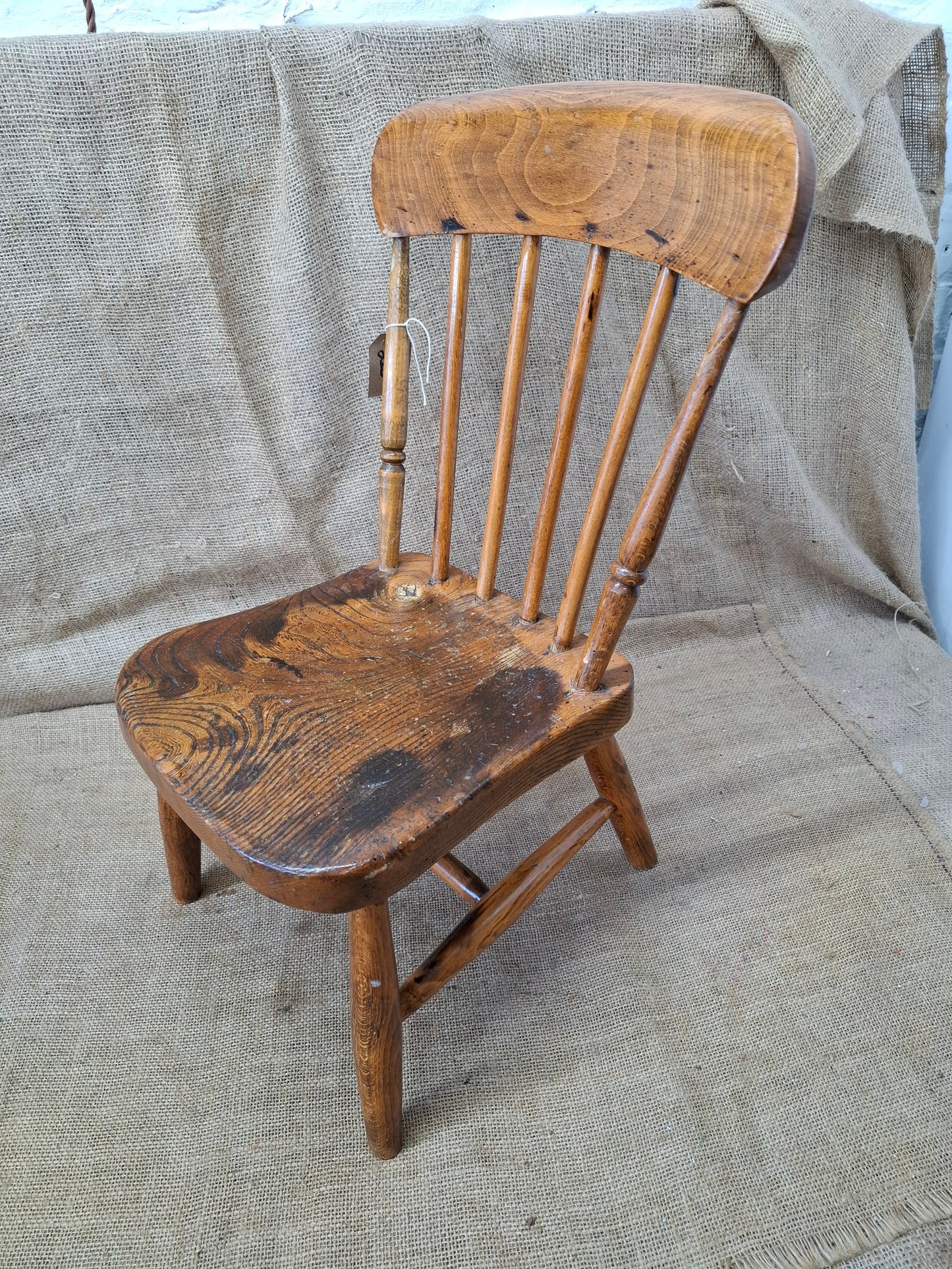 Antique Child's Elm Chair