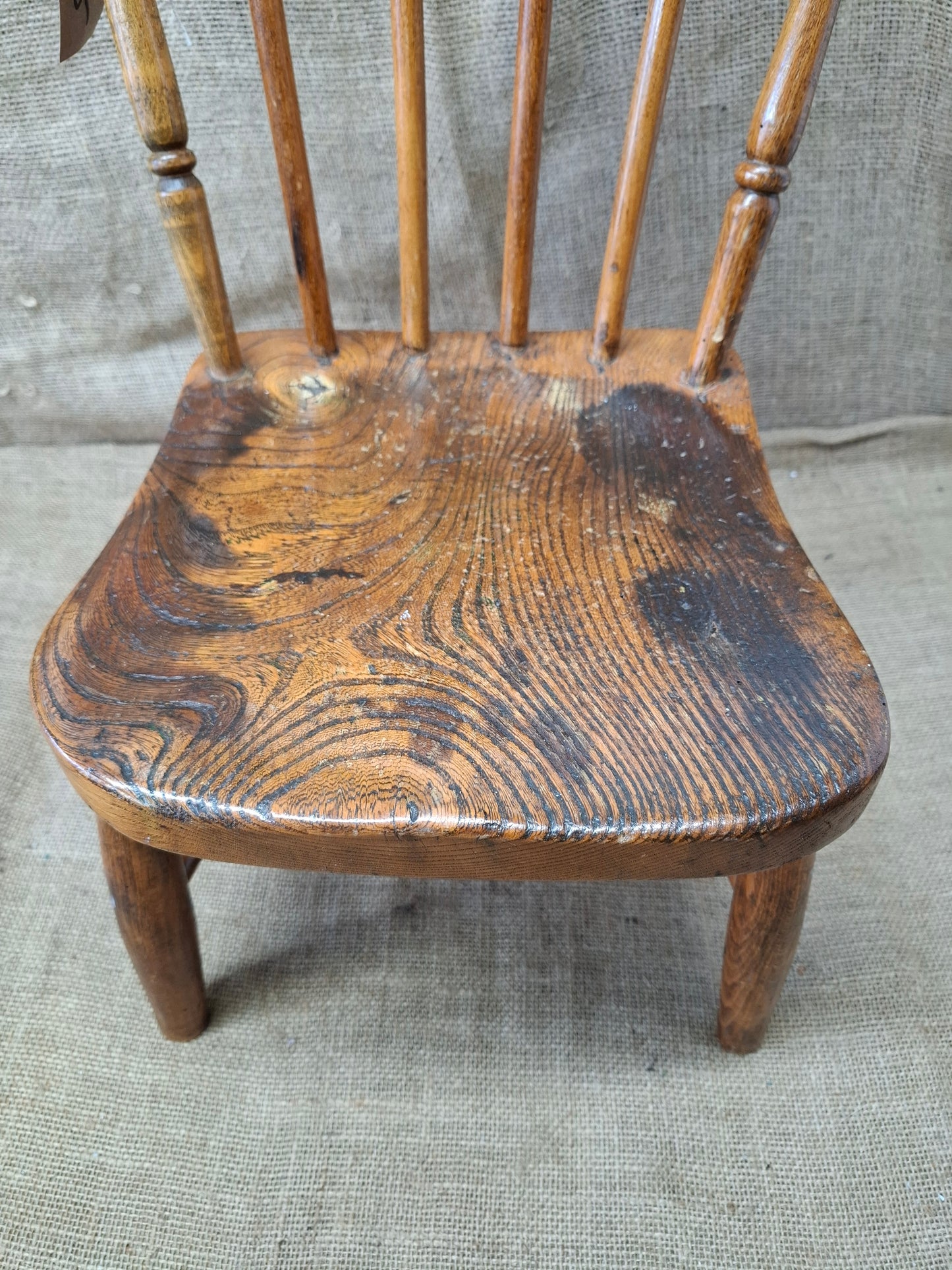 Antique Child's Elm Chair