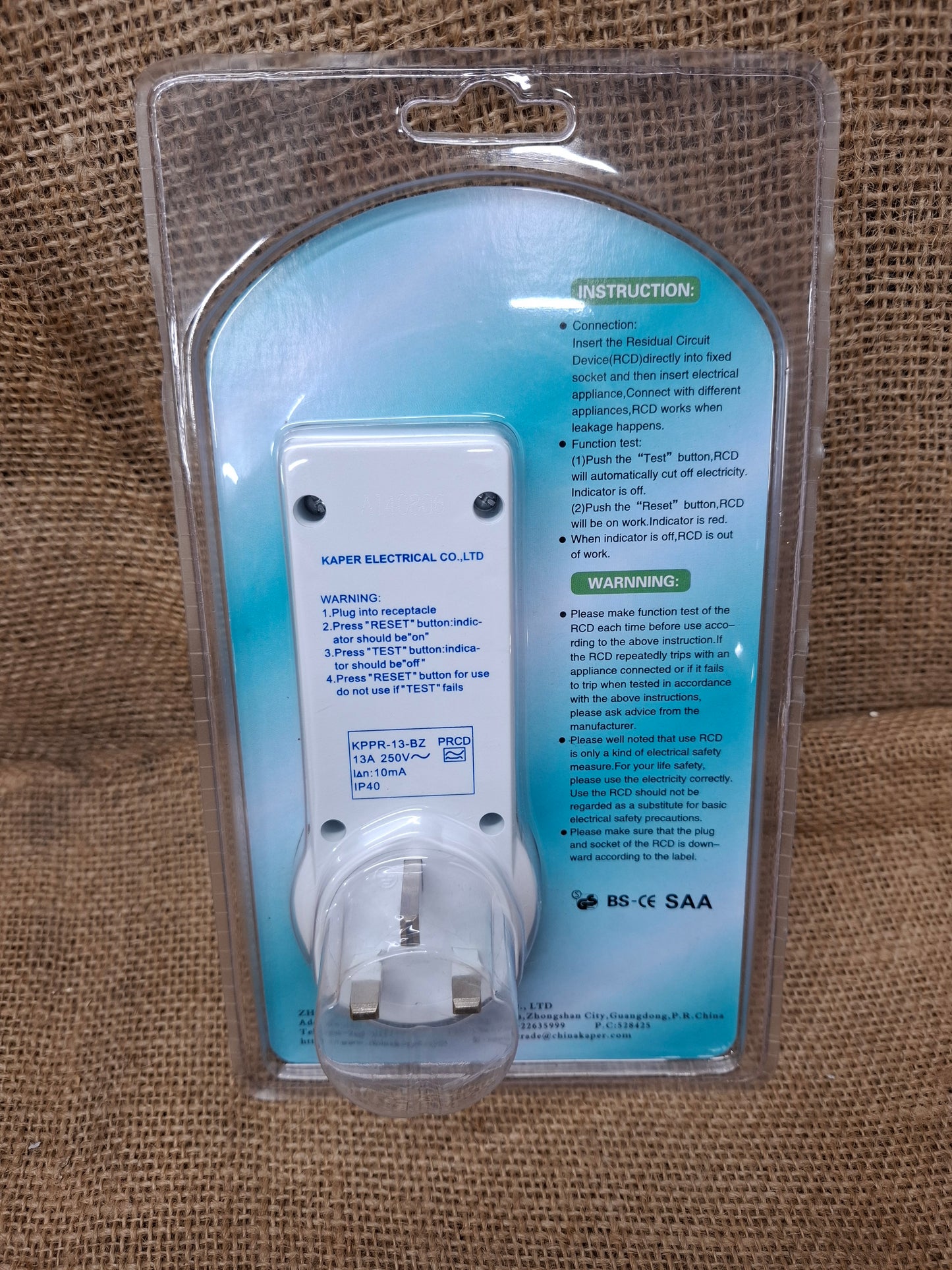 RCD Surge Protector UK Plug