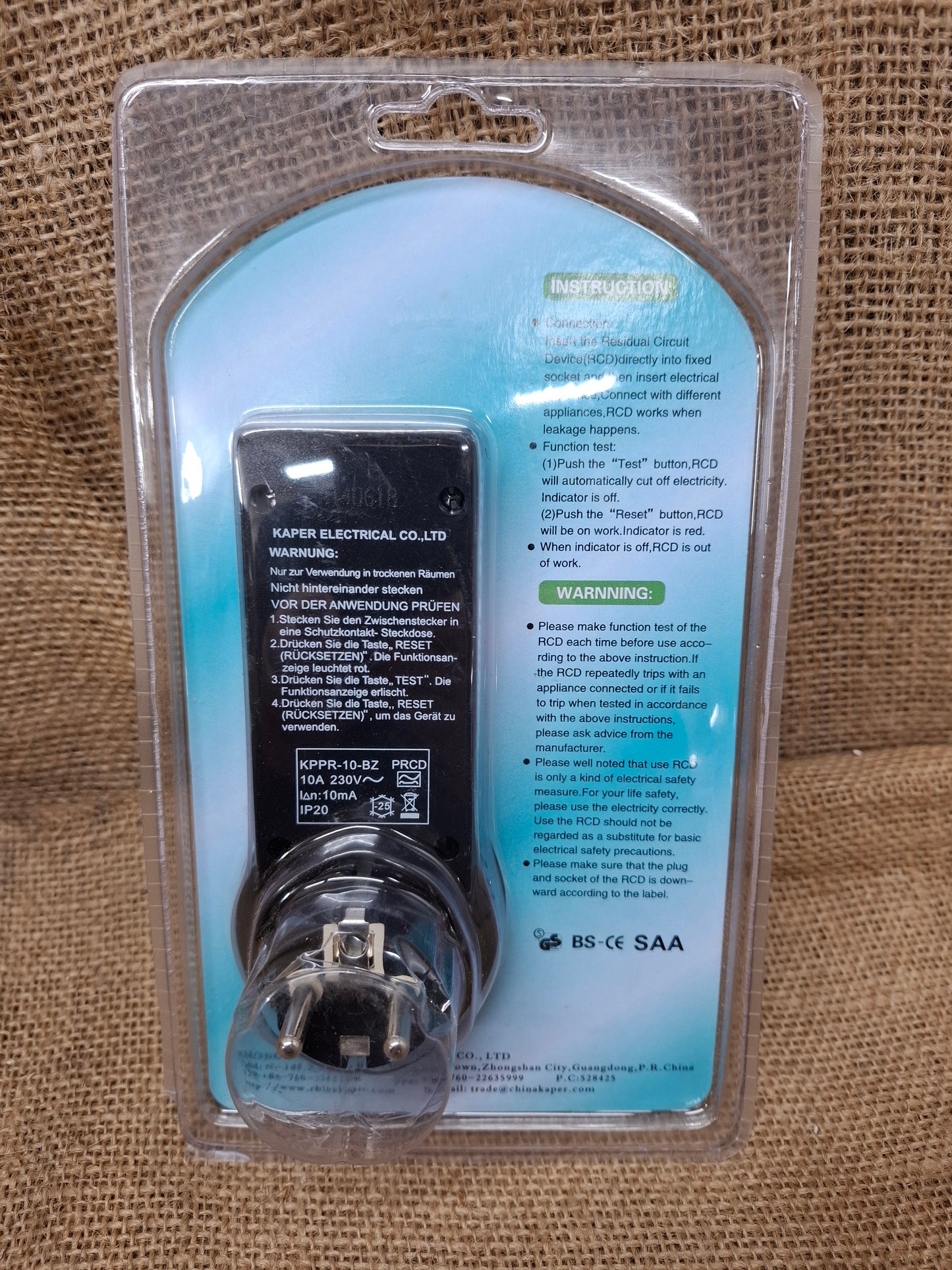 RCD Surge Protector European Plug