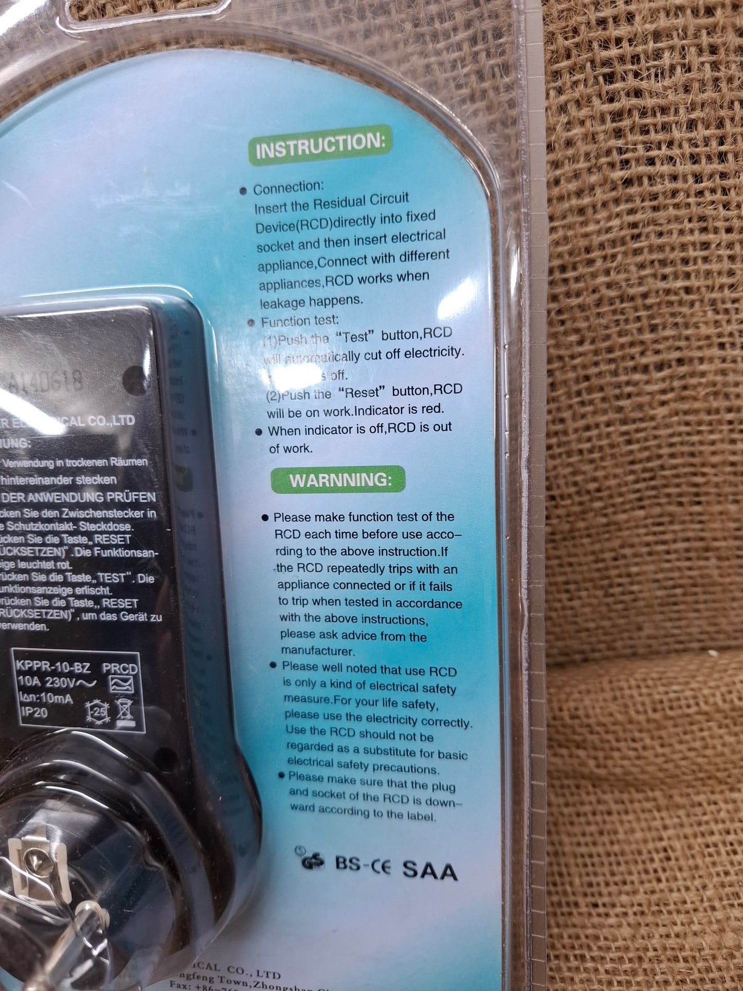 RCD Surge Protector European Plug