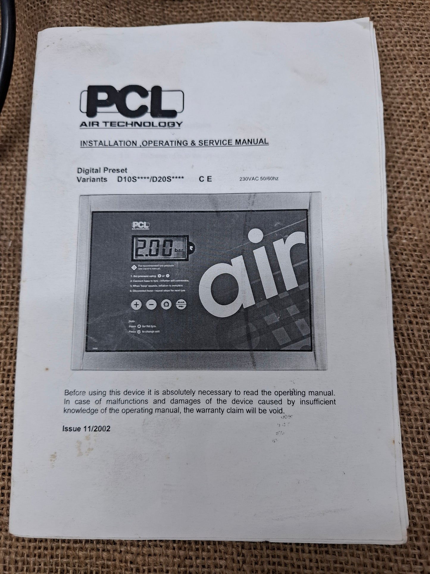 PCL Digital Tyre Inflator D10SS20T