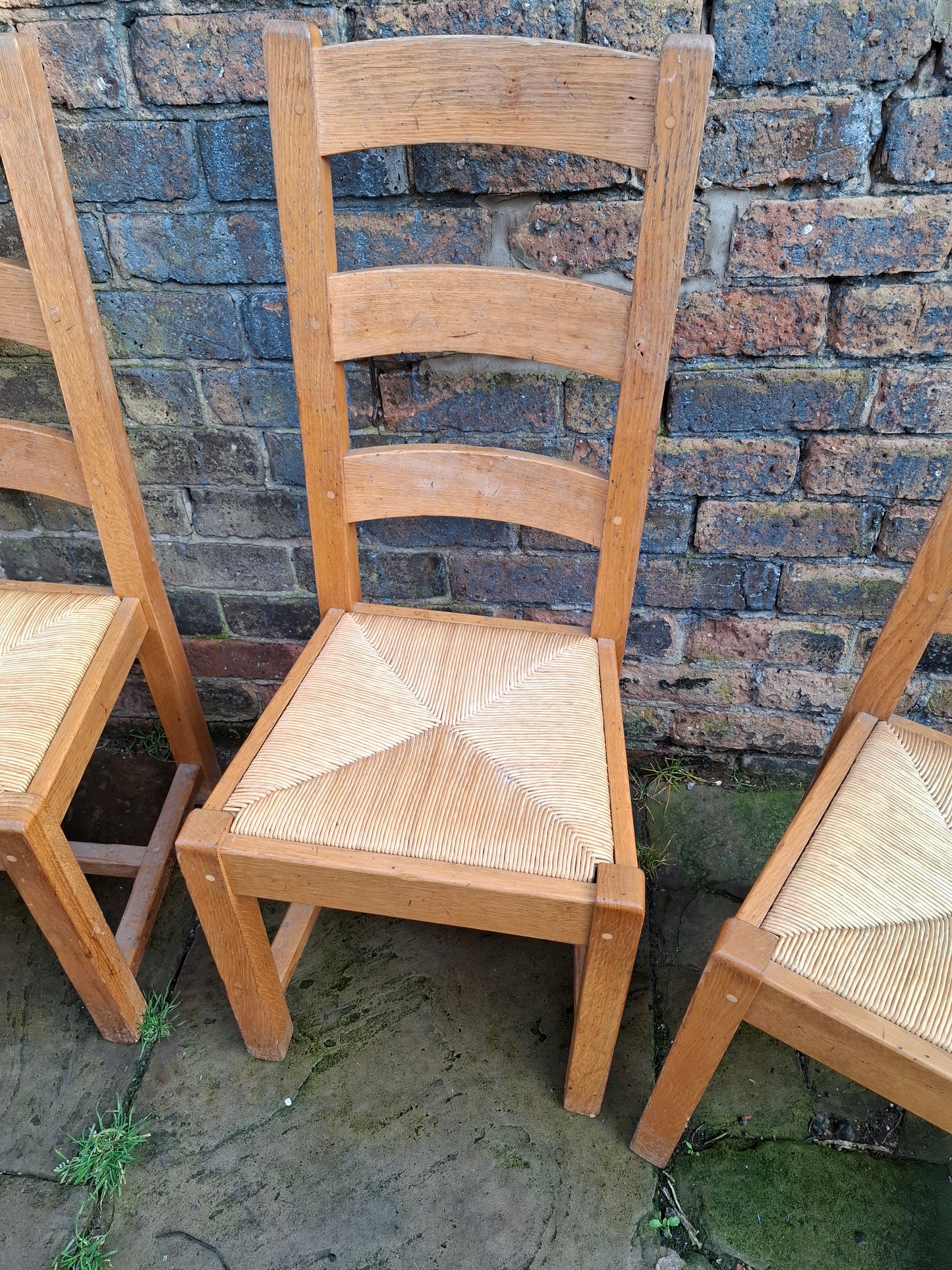 Set of 4 Solid Oak Dining Chairs