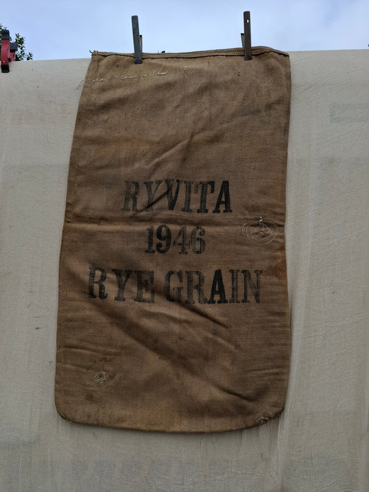 Vintage Hessian Grain Sack Ryvita 1946