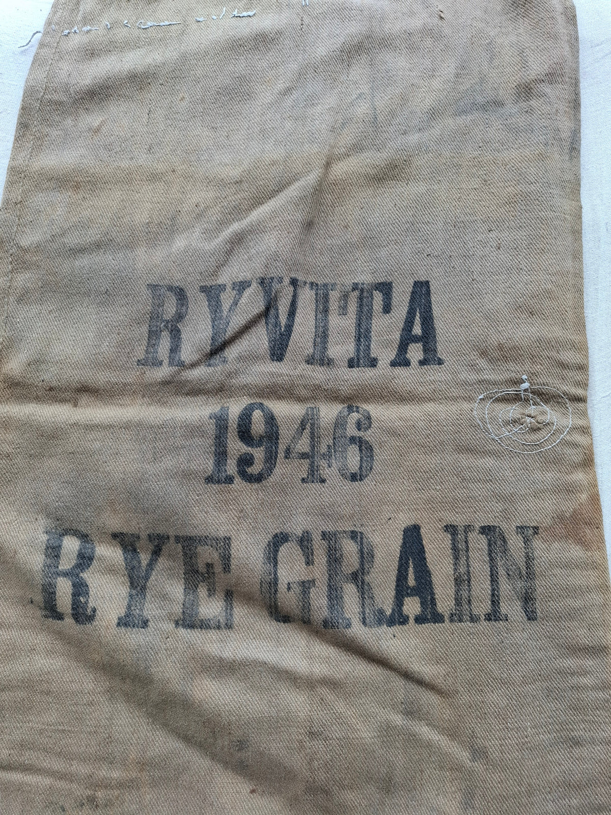 Vintage Hessian Grain Sack Ryvita 1946